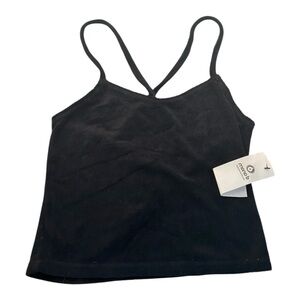 NWT Mono B Black Terry Cloth Criss Cross Crop Top Size‎ Small